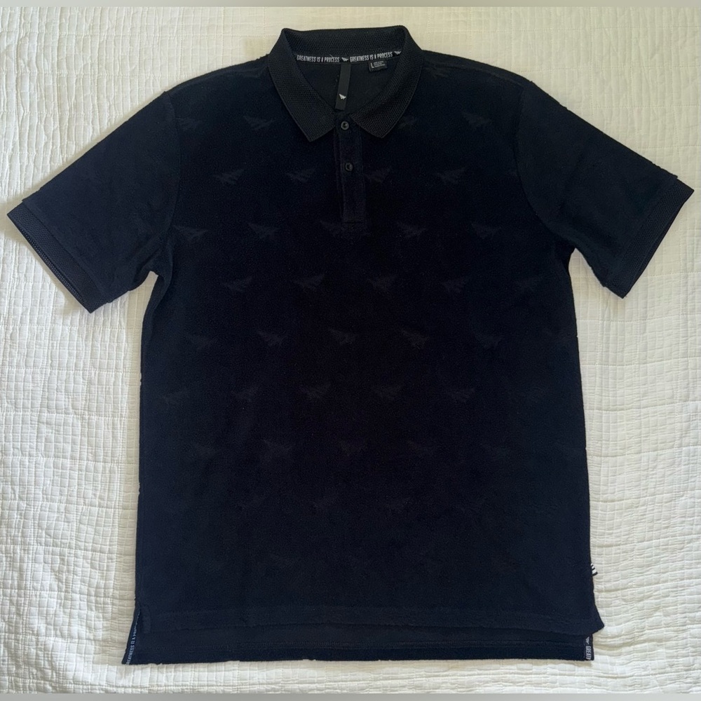 Paper Planes Black polo shirt collar soft RARE men’s size Large Designed